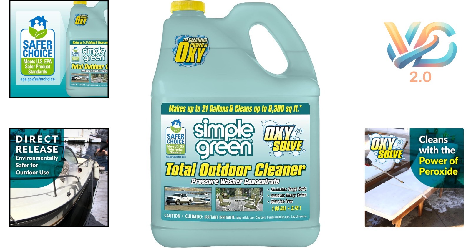 Oxy Solve Total Outdoor Cleaner Concentrate 128 Fl Oz Pressure Washer Safe