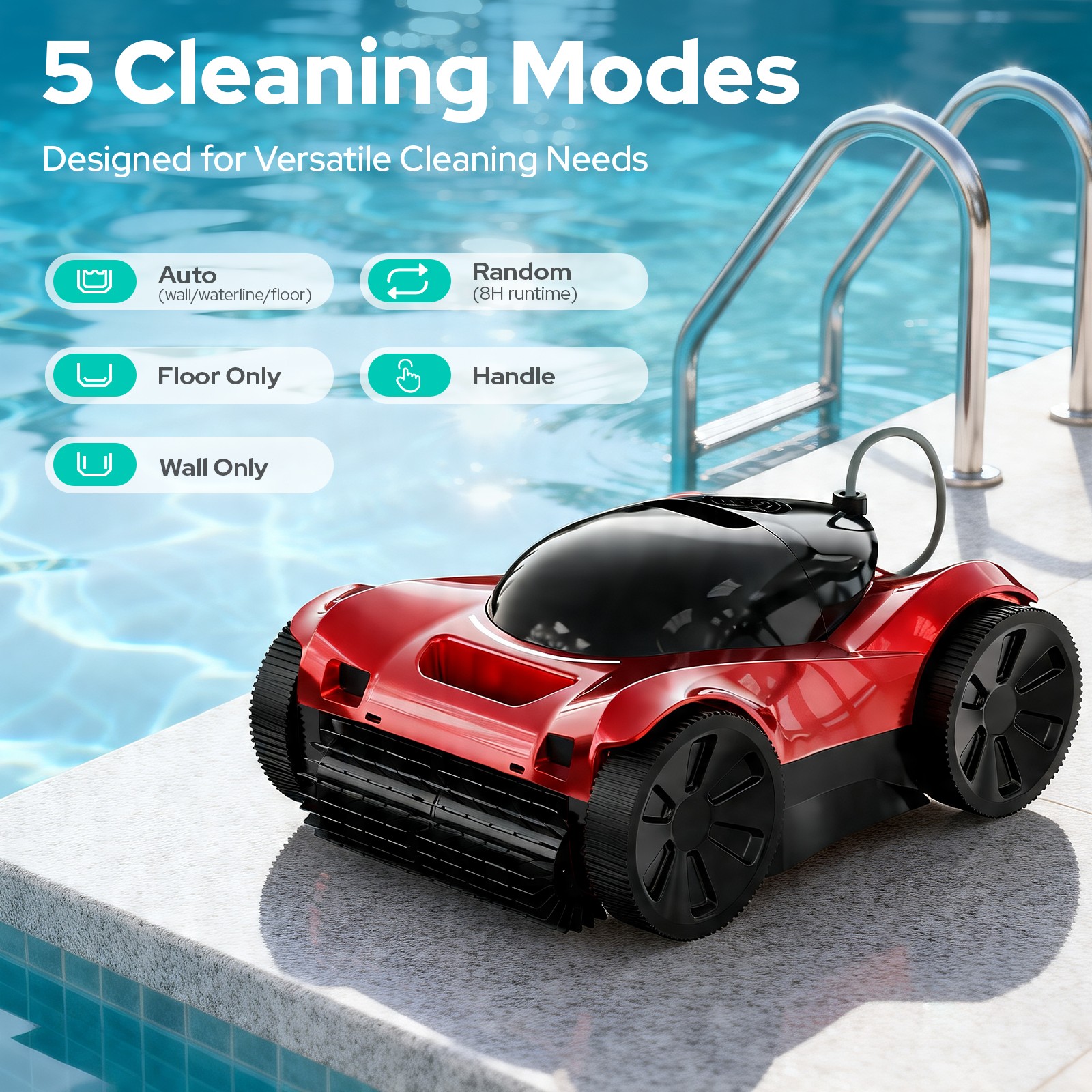 Smart Auto Pool Vacuum Cleaner Robot Robotic Pool Cleaner 10400mAh WiFi Operated