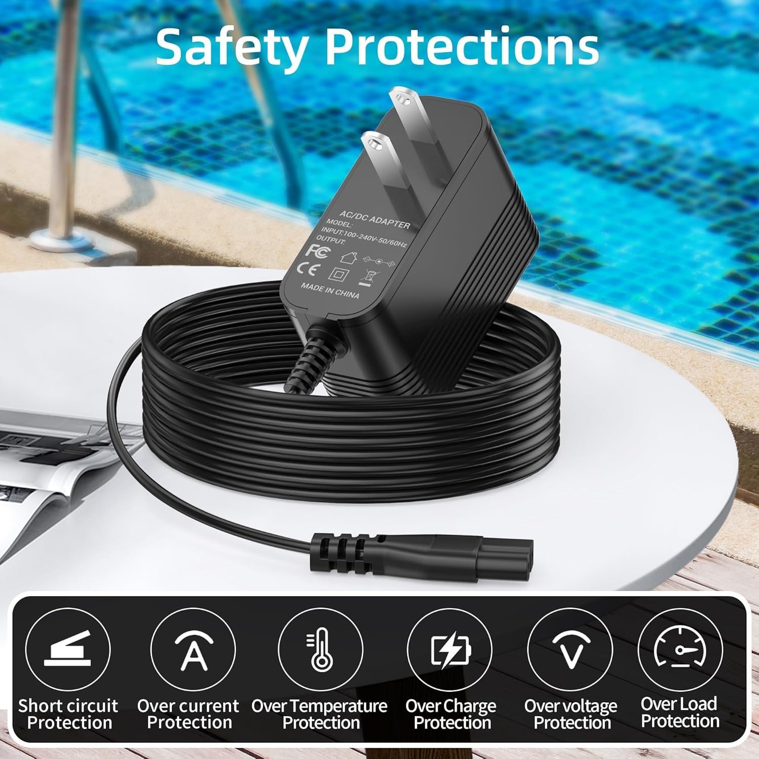 Secure 12.6V AC Charger Compatible with Winny 200 SE HJ1102 Robotic Pool Cleaner