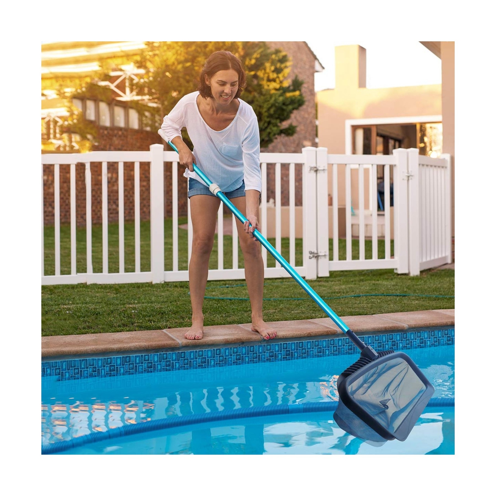 Stargoods Pool Skimmer Net, Heavy Duty Leaf Rake Cleaning Tool, Fine Mesh Net…