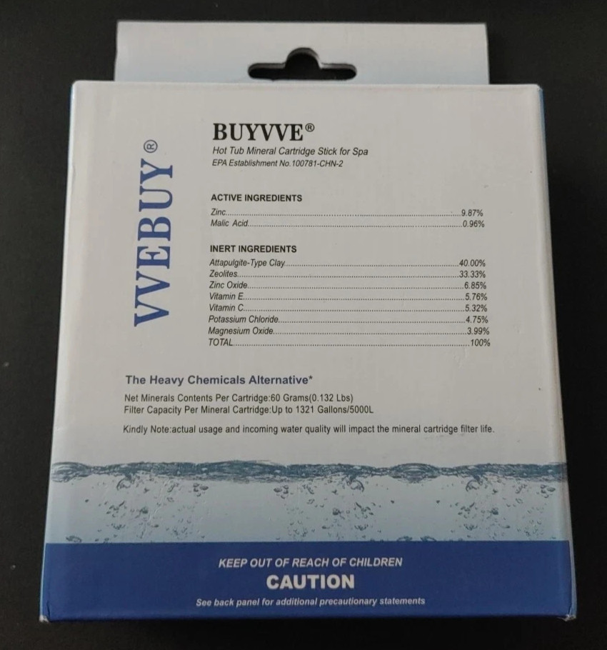 3 Pack HOTUBJOY Hot Tub Filter Spa Mineral Cartridge Sticks VVEBUY New in Box