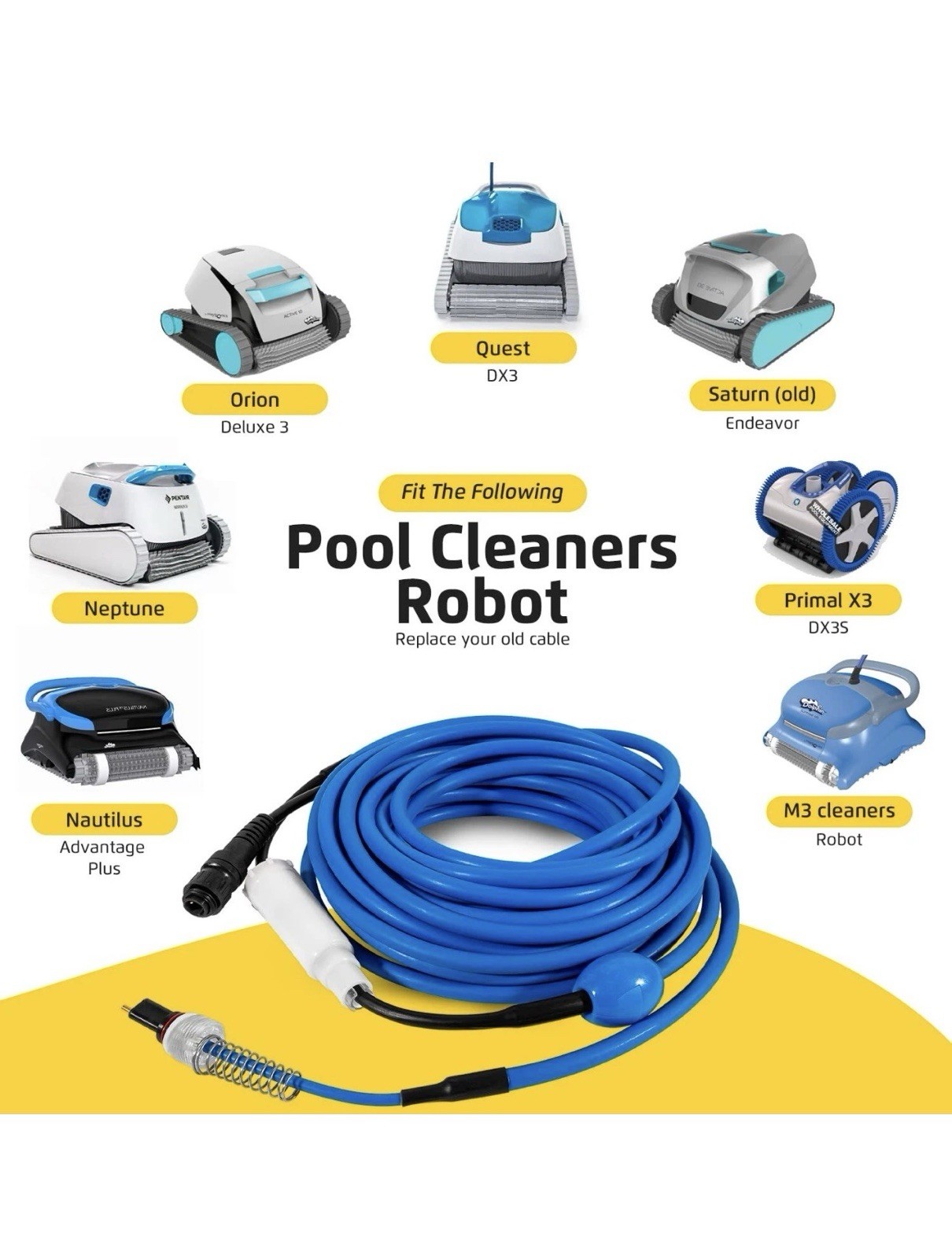 9995861 DIY Cable Swivel 2 Wire 60ft Replacement For Robotic Pool Cleaner*READ*