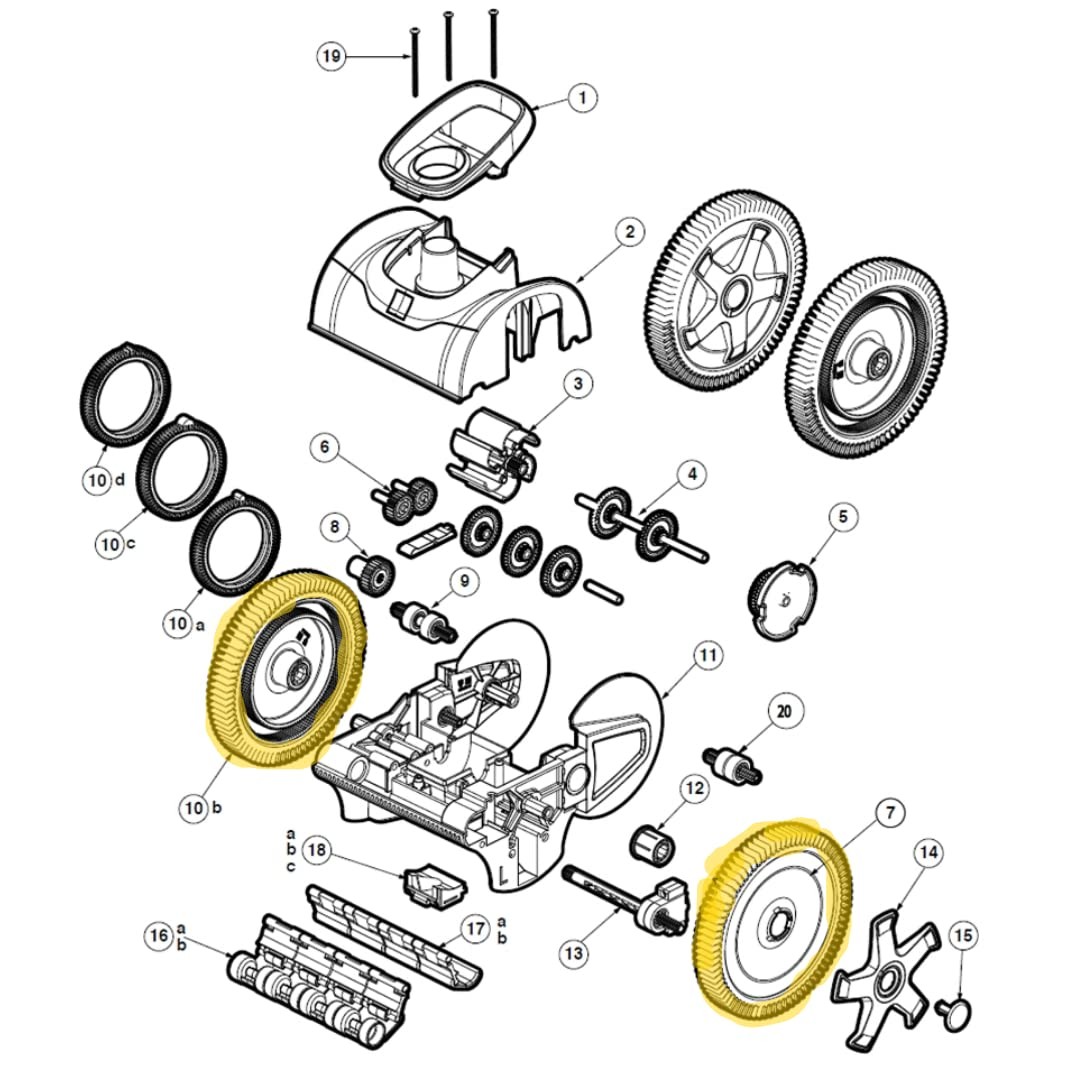896584000-143 Front Tire Kit with Super Hump Replacement for Hayward Pool Vac…