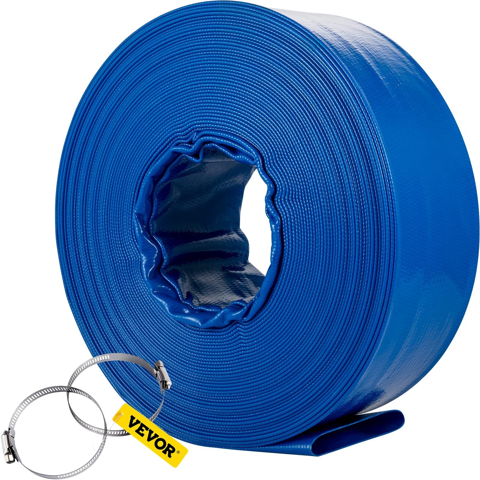 VEVOR Discharge Hose, 3&Prime; x 105&prime;, PVC Lay Flat Hose, Heavy Duty Backwash Drain…