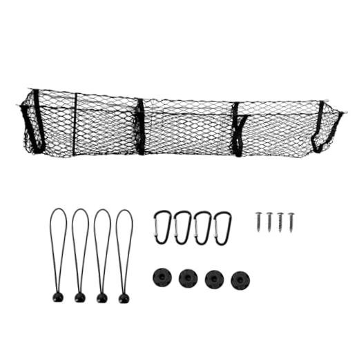 59 Inch Cargo Net Trunk Organizer with 3 Pockets, Heavy Duty Mesh Storage Net