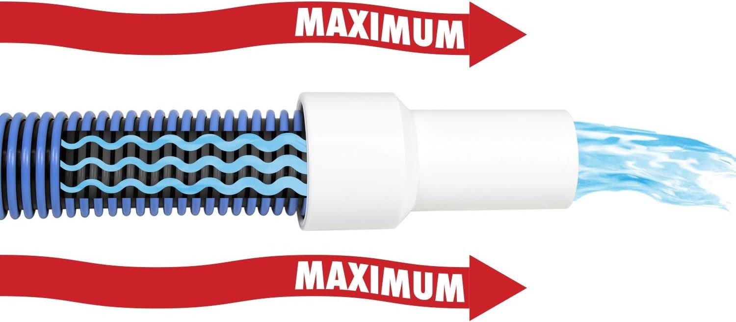 Manual Pool Vacuum Hose 30 Feet Long Flexible EVA Material for Easy Connections