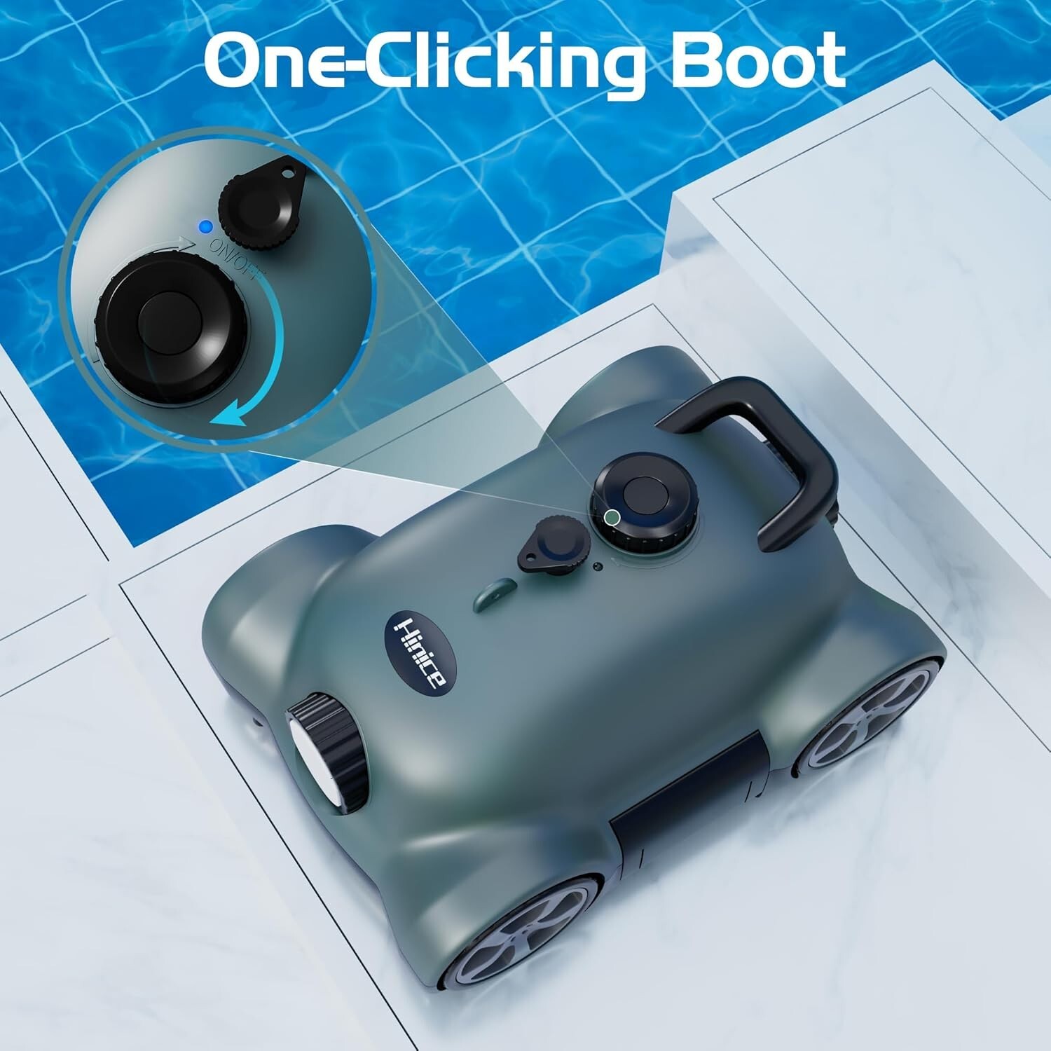 Hinice MF-PC02 Cordless Robotic Pool Cleaner 9000 mAh WHITE