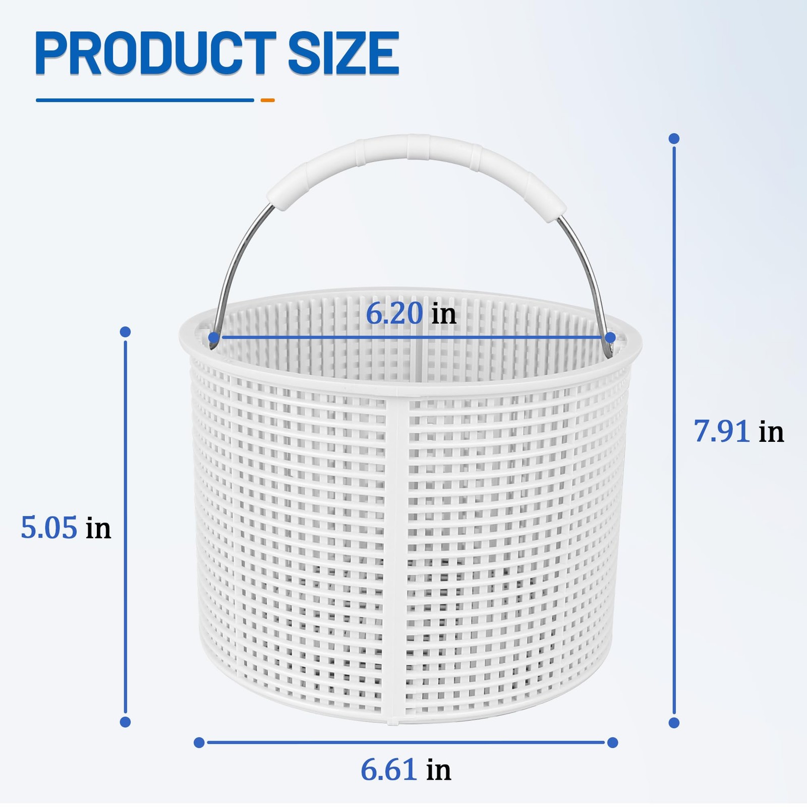 Pool Skimmer Basket Replacement for Inground Pools 7 Inch HeavyDuty Nylon