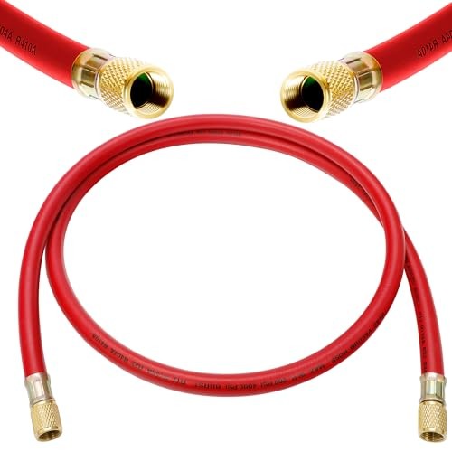 New 3/8&Prime; HVAC Vacuum Hose, Red (High Side) Refrigerant Charging Hose,Standard