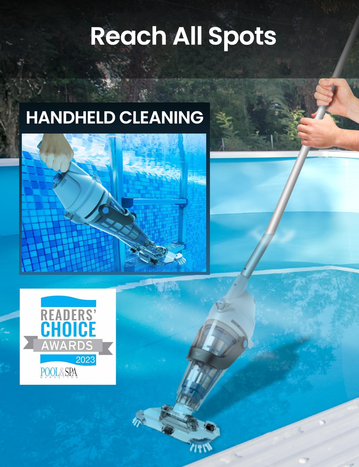 2026 Rechargeable Cordless Pool Vacuum for Above Ground Pool, Stainless Steel…