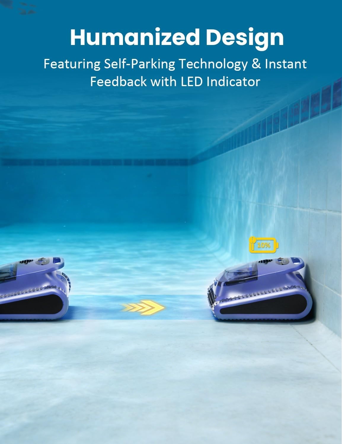2026 SAT 30 Cordless Robotic Pool Vacuum Cleaner Wall-Climbing & Waterline Clean