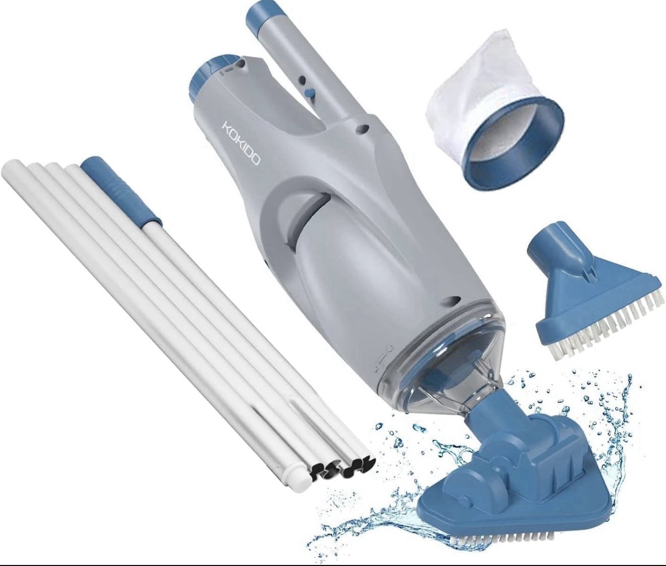 2024 Cordless Rechargeable Pool Vacuum with Adjustable Pole & Brush Heads
