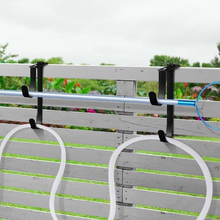 Adjustable Pool Fence Hooks Hanger Metal Pool Pole Holder For Hose Accessories