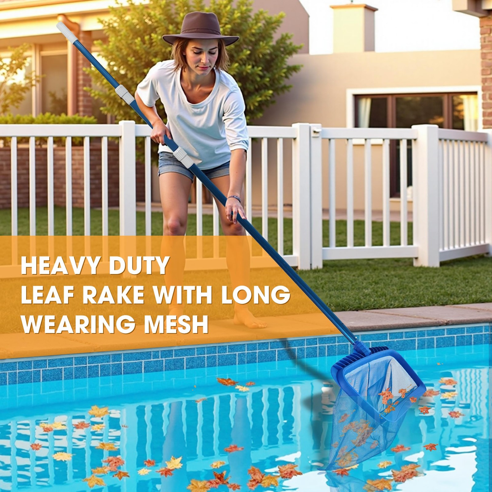 Durable 4-12 Ft Telescopic Pool Pole for Pool Cleaning, Anodized Aluminum Ext…
