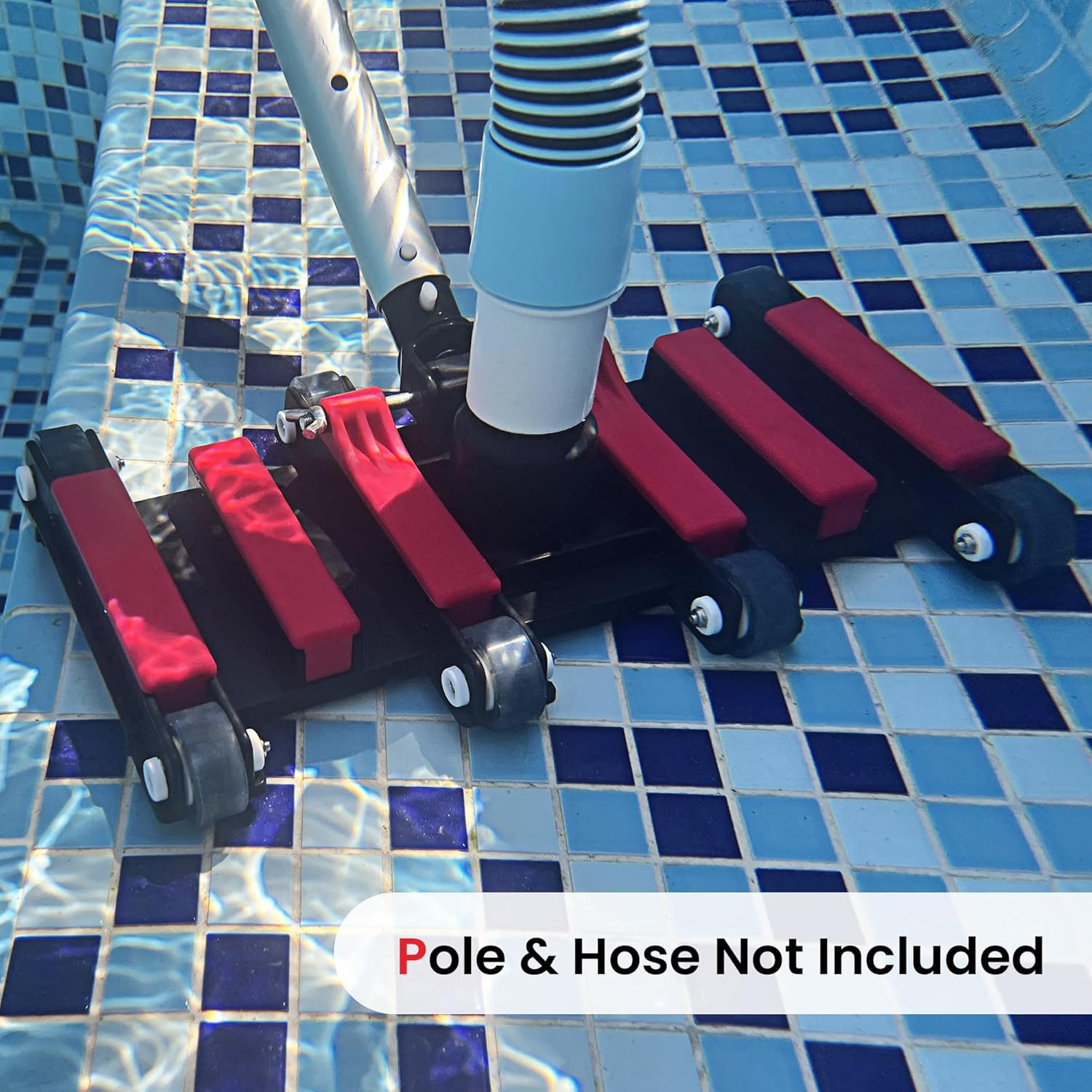 Commercial Grade Pool Vacuum Head with Wheels,14&Prime; Extra-Wide & Weighted Flexible