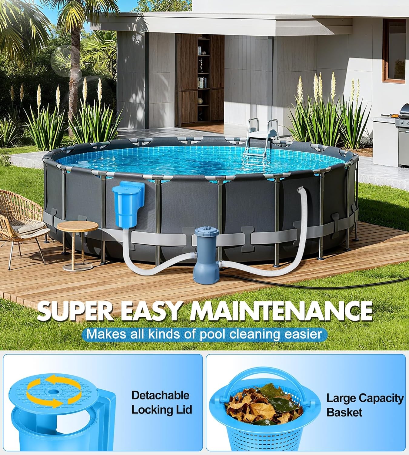 Standard Pool Wall Skimmer for above Ground Pools, Heavy Duty ABS through Wall P