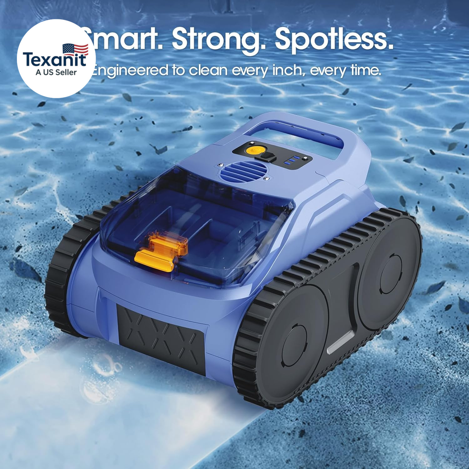 Cordless Robotic Pool Vacuum with Smarter Navigation & Track Drive, Dual 180W Br