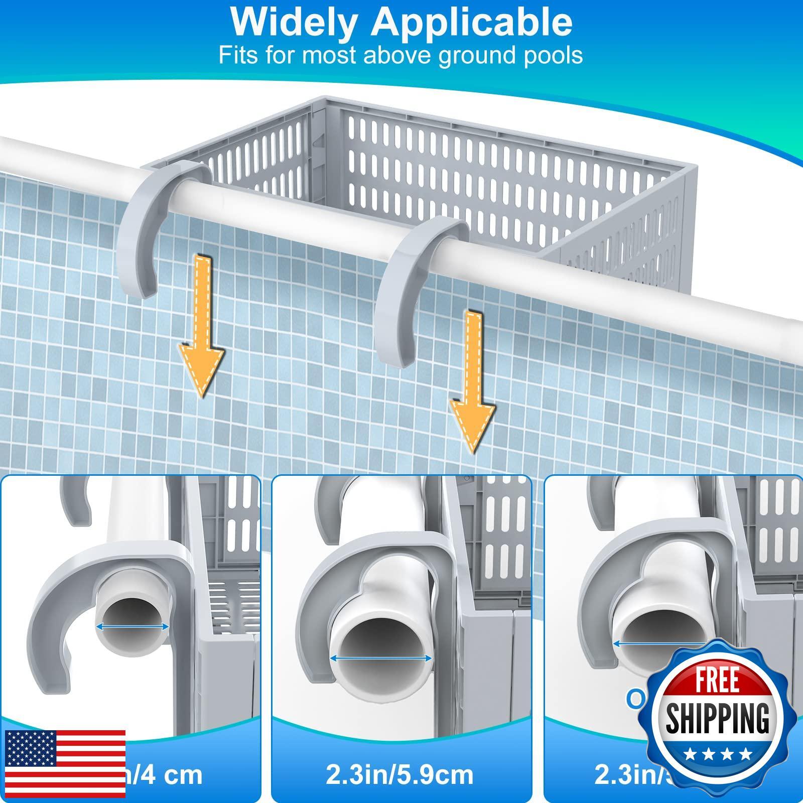 Poolside Storage Basket 2pcs, Foldable Above Ground Pool Storage Basket for P