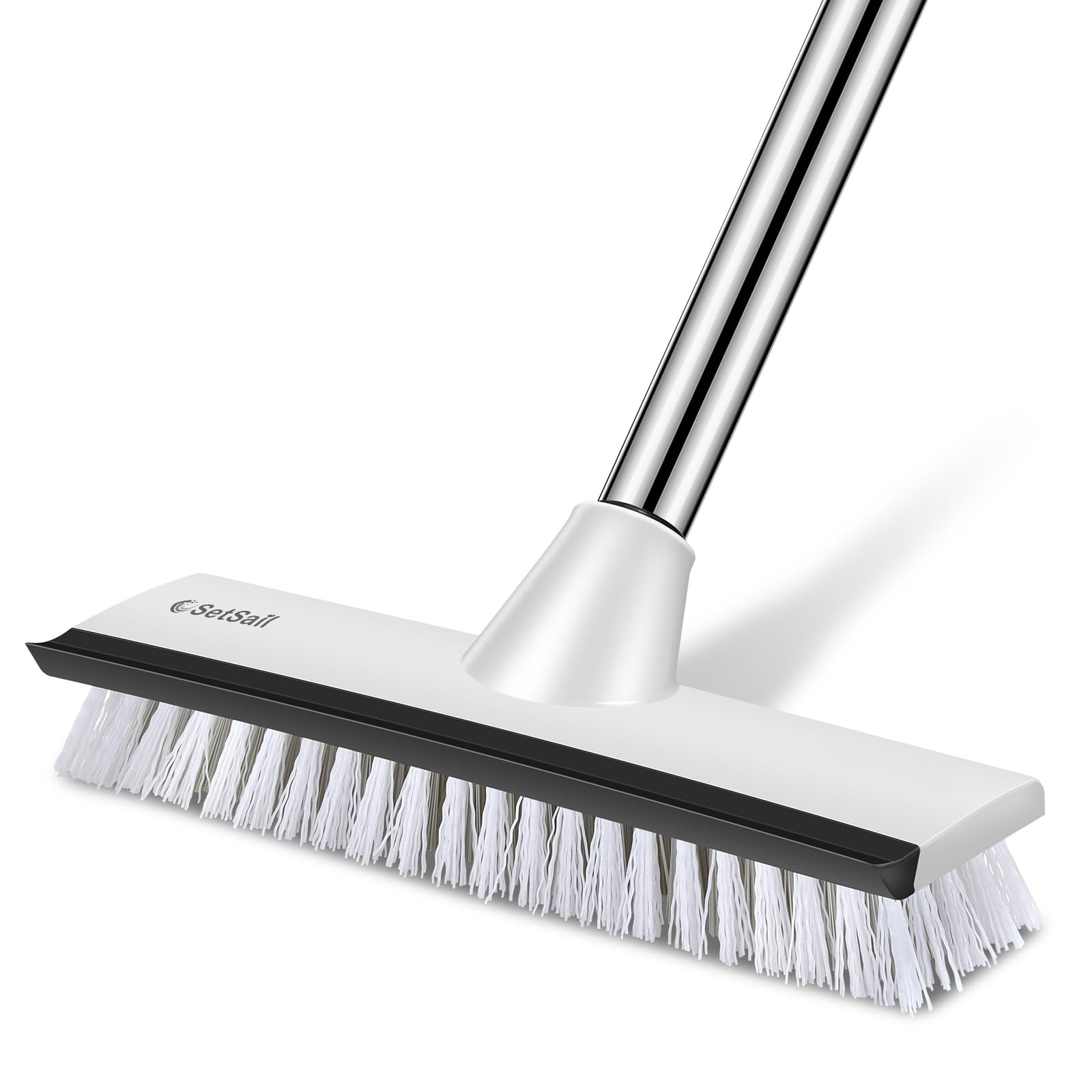 Adjustable Floor Scrub Brush with Stiff Bristles for Shower, Bathroom, Kitchen
