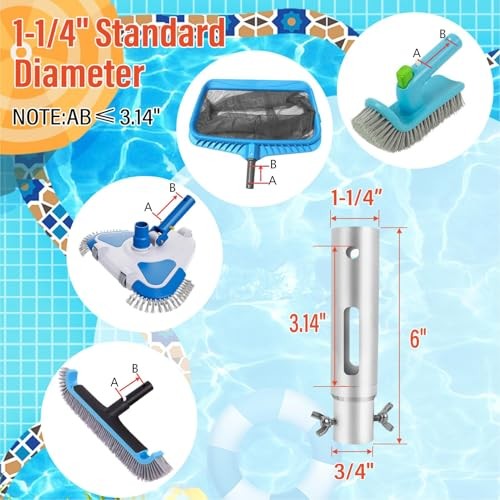 Telescopic Pool Pole,Extendable Pool Pole,Heavy Duty Aluminum Telescoping 12FT