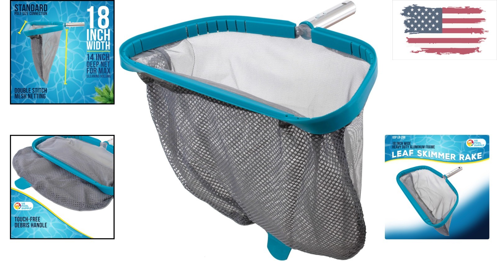 Heavy Duty 18&Prime; Pool Skimmer Net – Fast and Efficient Swimming Pool Cleaning
