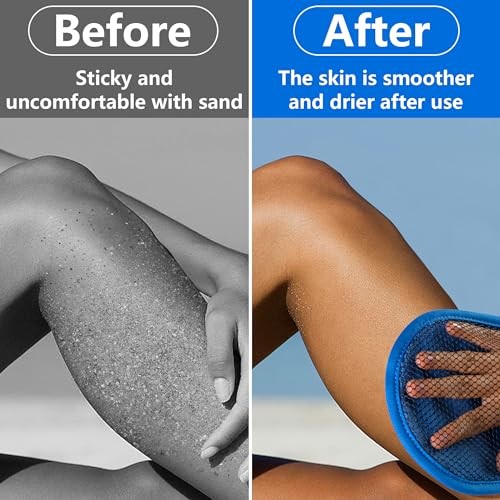 codree Sand Remover for Beach- Soft Sand Wipe Off Mitts- Beach Sands 4 Pcs