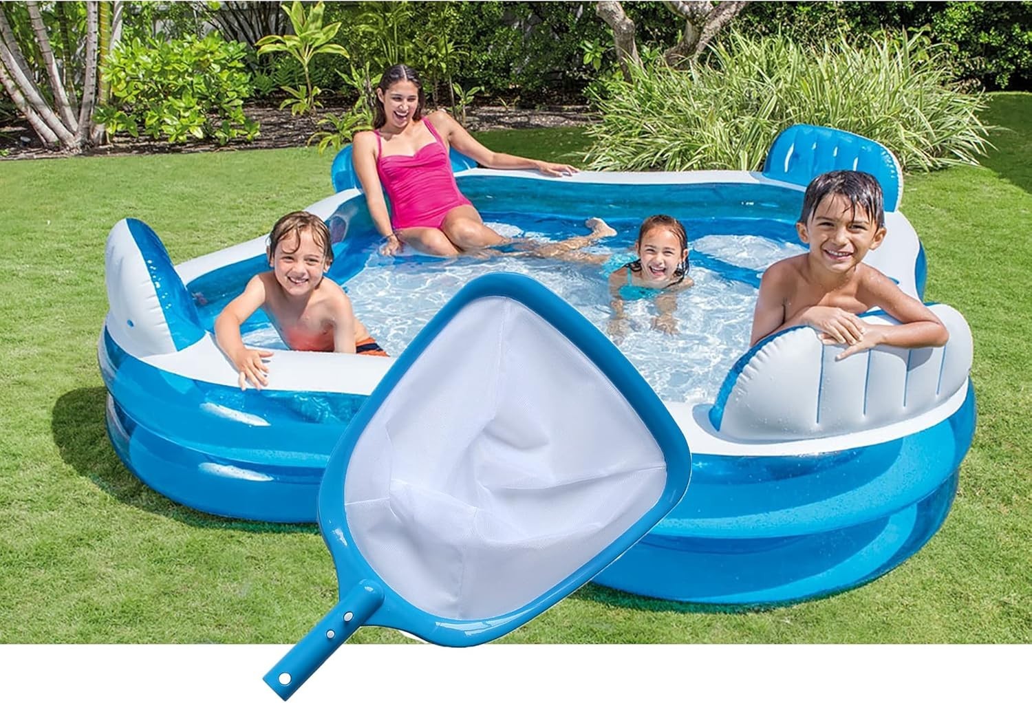 Efficient Pool & Spa Leaf Skimmer with Wide Mouth Design for Easy Cleanup