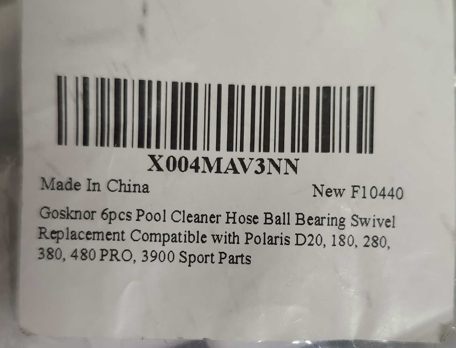 6 Pack Pool Cleaner Hose Swivel Polaris D20, 180, 280, 380, 480 Pro, 3900 Sport