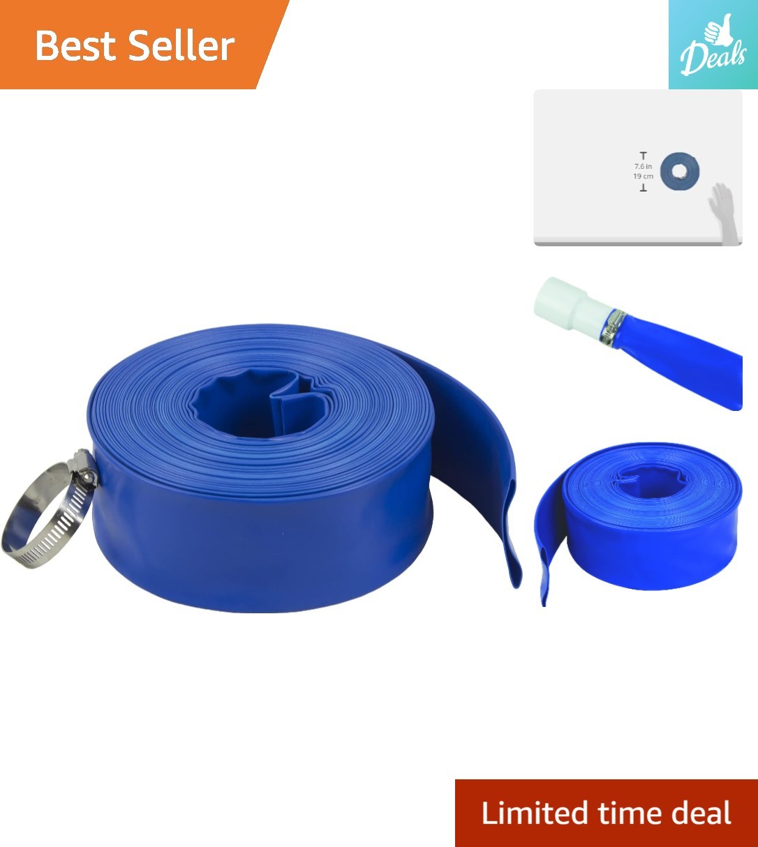 Essential Heavy-Duty Backwash Hose, 1 1/2-Inch x 50-Feet for Ultimate Pool Care