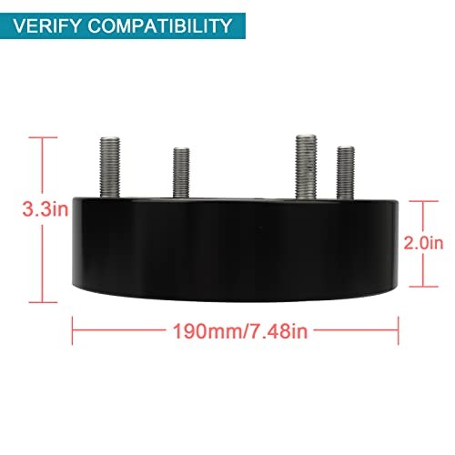 4x156mm ATV Wheel Spacers 2&Prime; (50mm) Thickness with 12×1.5 Studs 2&Prime;/2PCS