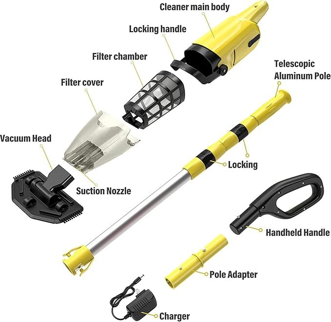 Rechargeable Handheld Cordless Pool Vacuum Cleaner Above Ground Pool / In Ground