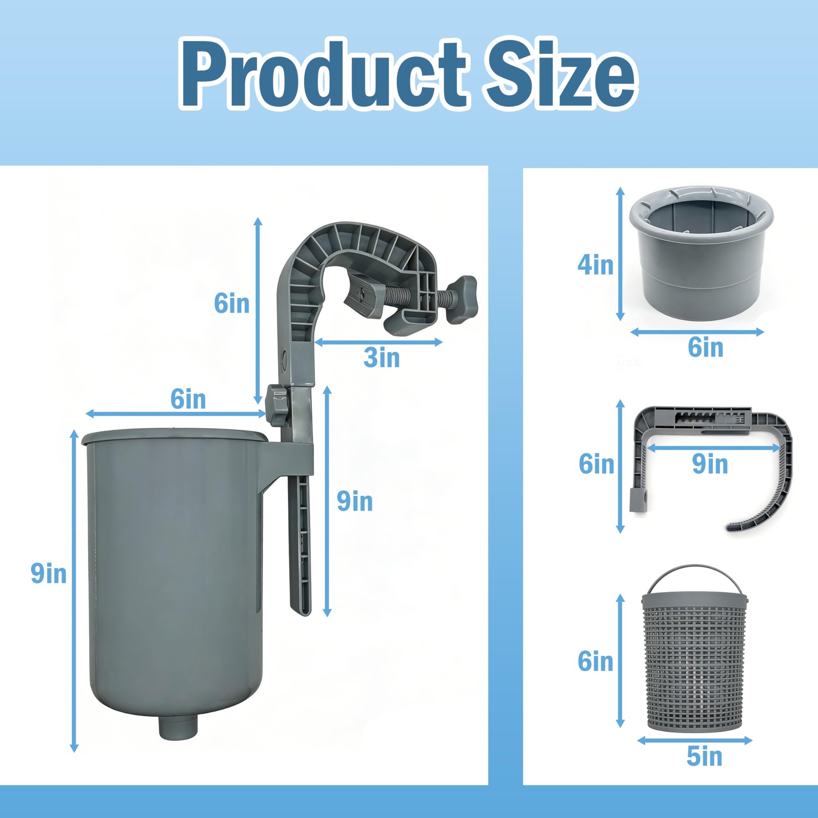 Pool Skimmer Above Ground Wall Mount Surface Debris Filter Heavy Duty ABS