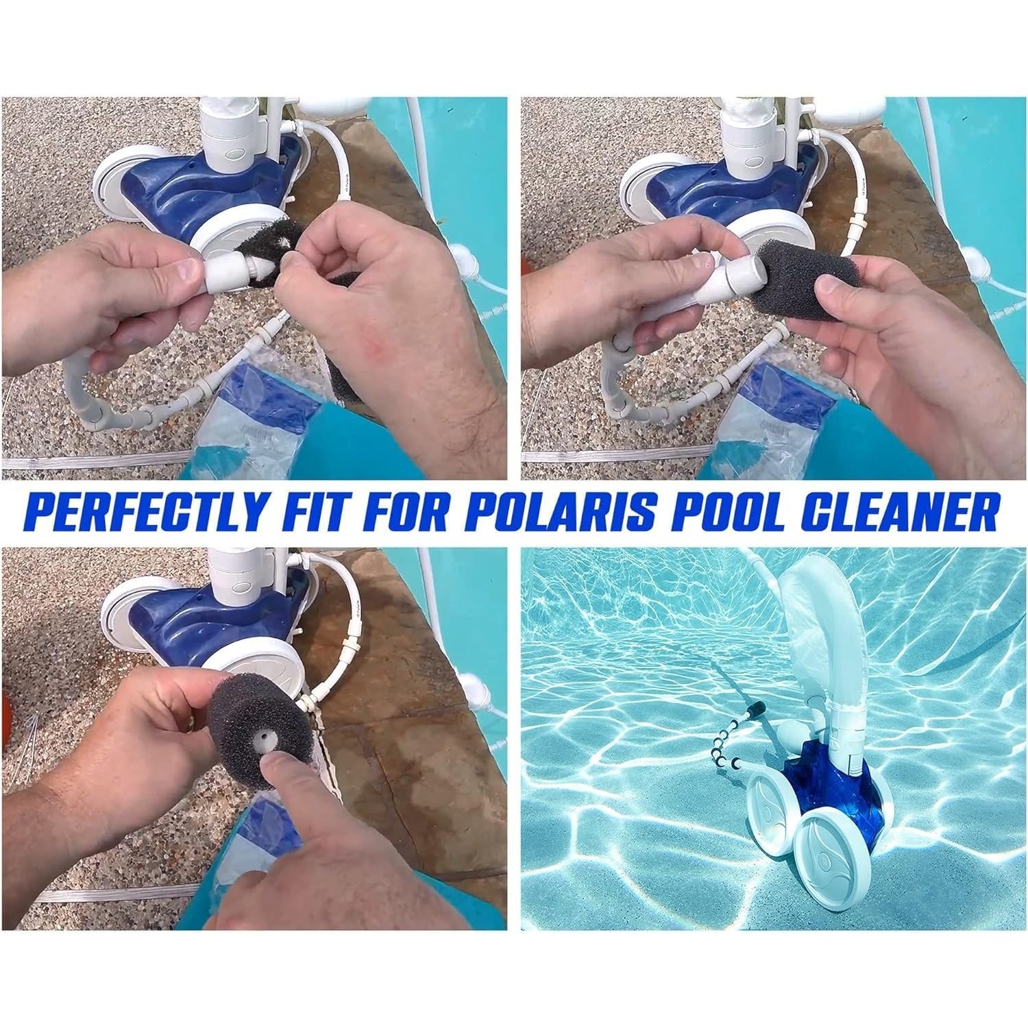 12 Pack Sweep Hose Tail Scrubbers for Polaris Pool Cleaner Replacement Parts
