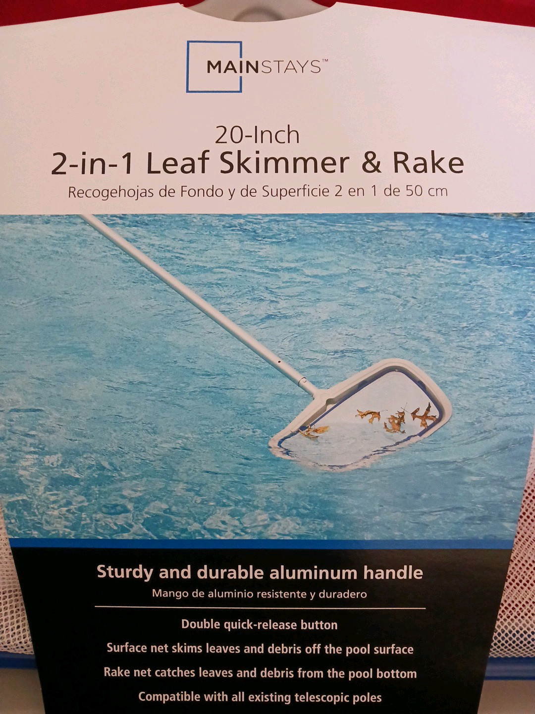 lot 3pcs Pool MAINSTAYS 20&Prime; 2-IN-1 Leaf Skimmer Rake Vacuum Head 20&Prime; Wall Brush