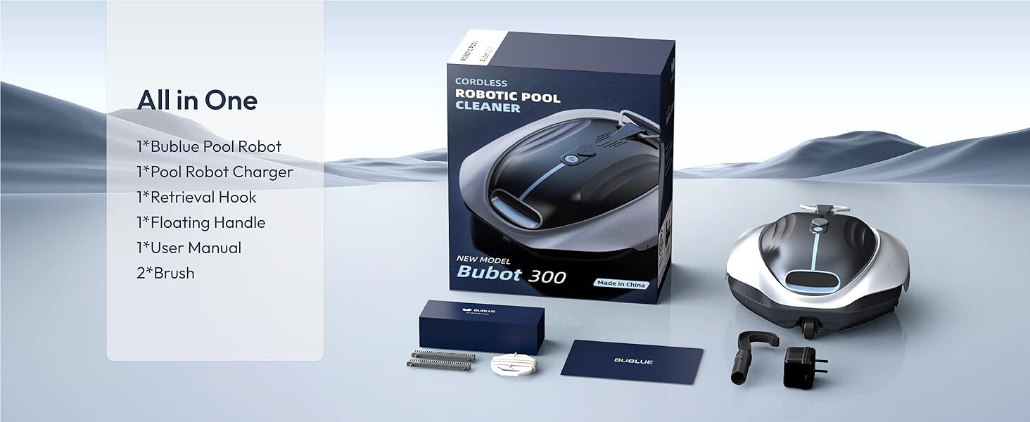 Bubot 300 Cordless Pool Cleaner Robot DirtLock Tech Above Ground & Flat Pools