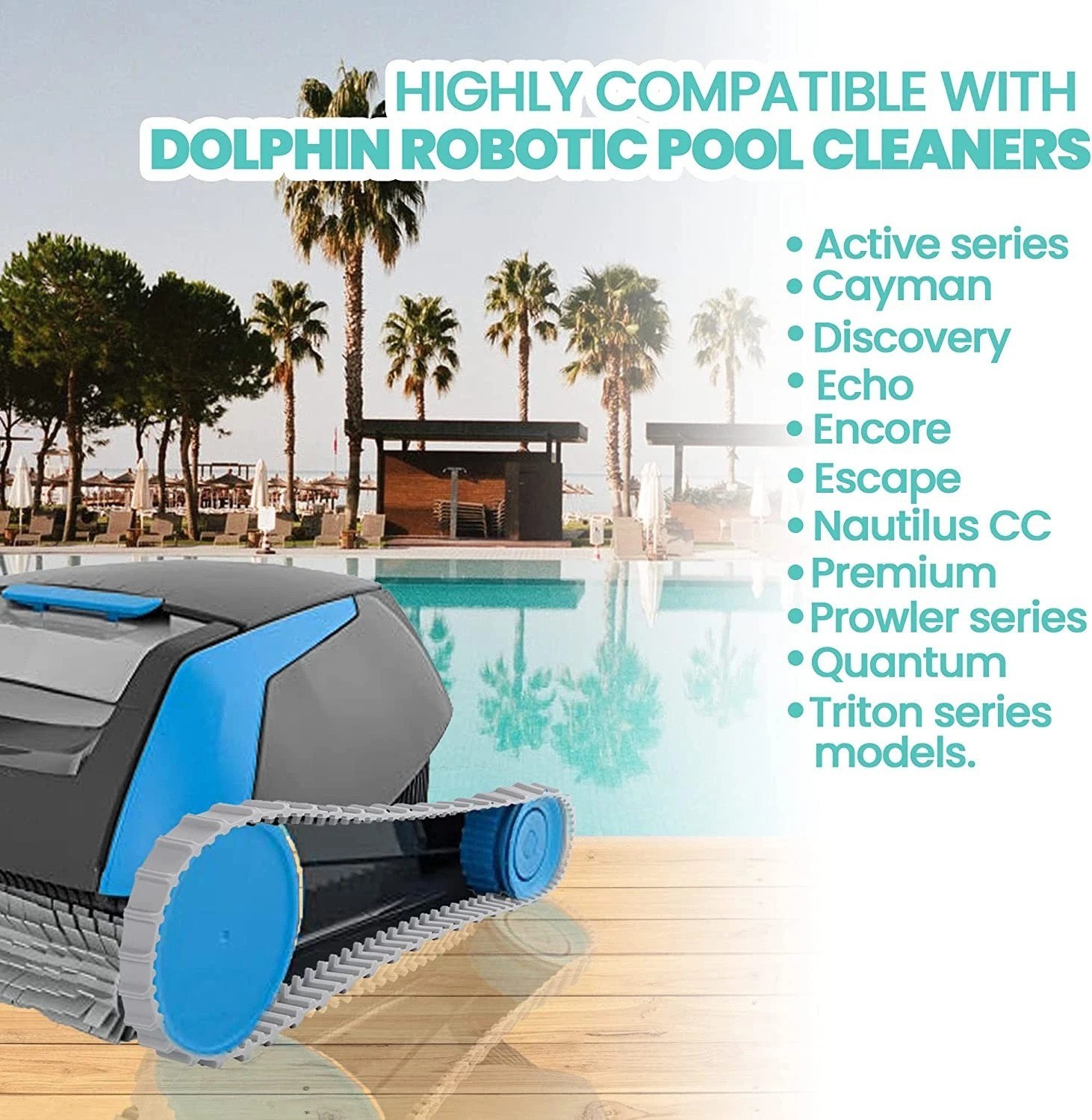 (2 Pack) Replacement Gray Tracks for Maytronics Dolphin Robotic Pool Cleaners wi