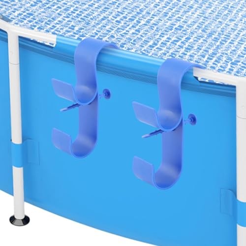 Poolside Pool Leaf Skimmer Net Holder – Pole Hanger Hooks – 2