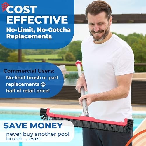 ProTuff 22&Prime; Pool Brush Head – Comes Sturdy Bristles, Tough on Algae, Dirt & 1