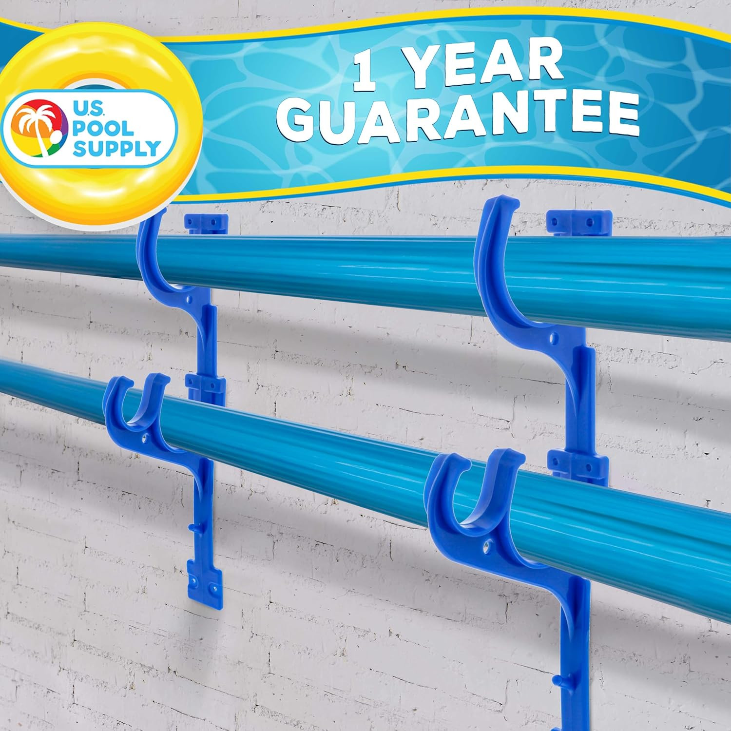 Pool Pole Hanger – 2 Plastic Pool Hooks for Poles – Equipment Fence Hook for …