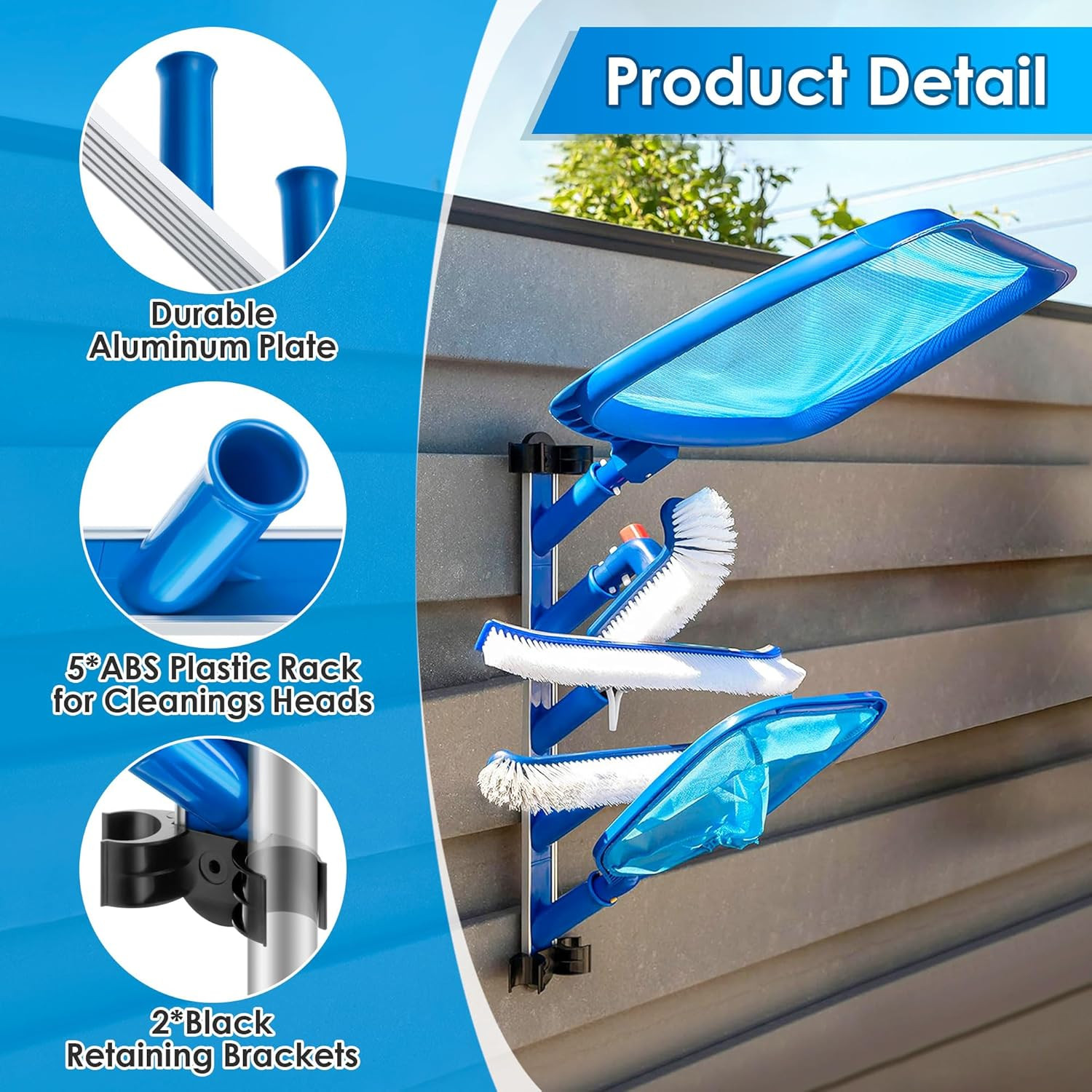 Swimming Pool Accessories Holder, Pool Cleaning Accessory Organizer and Holder R