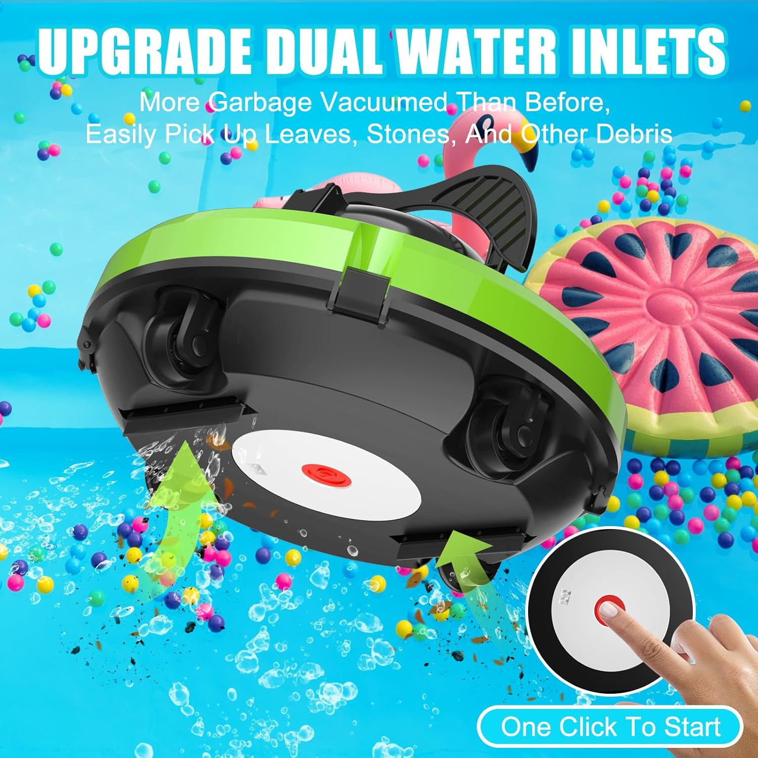 2026 Cordless Robotic Pool Cleaner – 120 Mins Automatic Pool Vacuum for above Gr