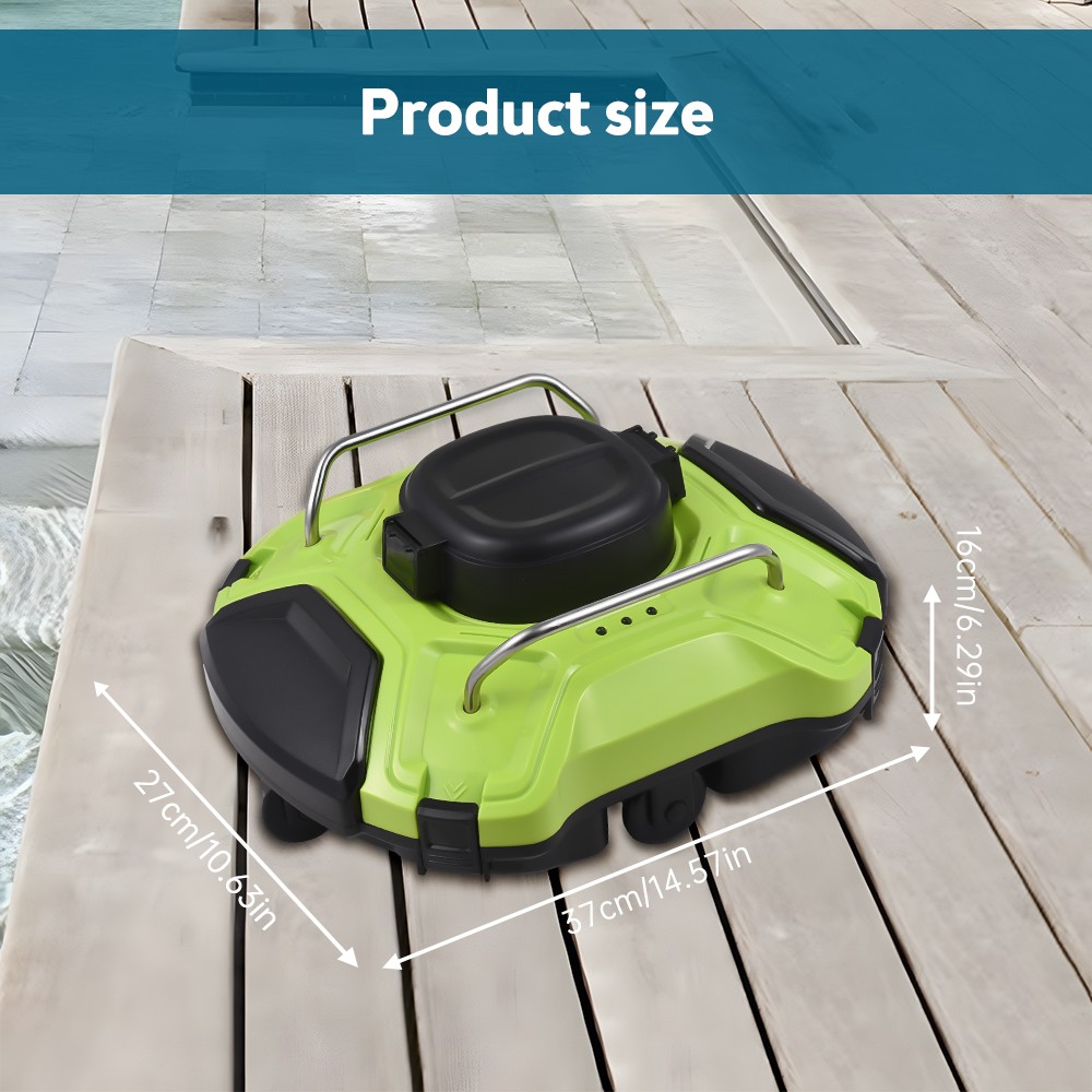 Cordless Robotic Pool Cleaner 30W IPX8 Waterproof Dual-Drive Motors Automat RJLS