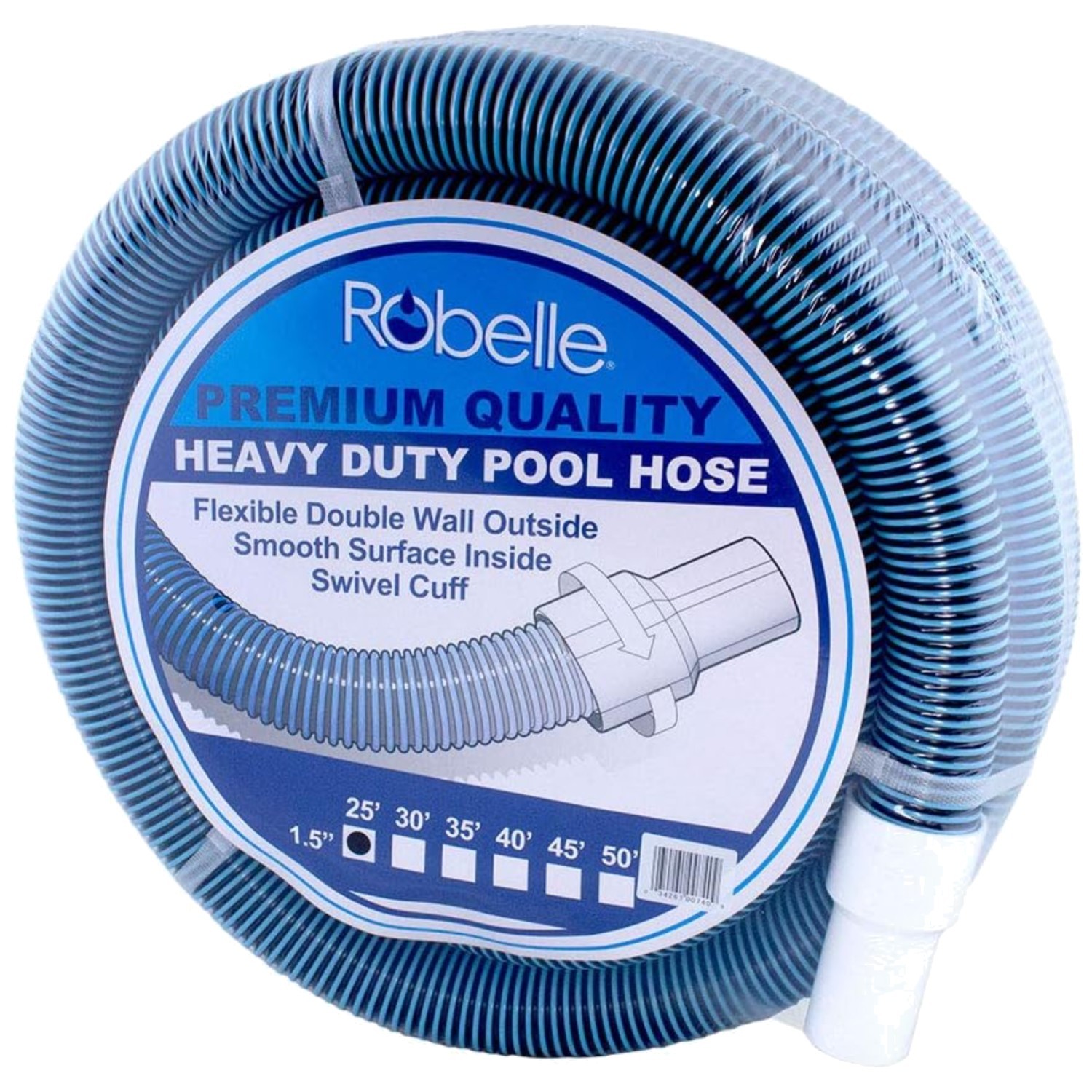 Swivel Cuff Pool Vacuum Hose, 1.5in x 25ft