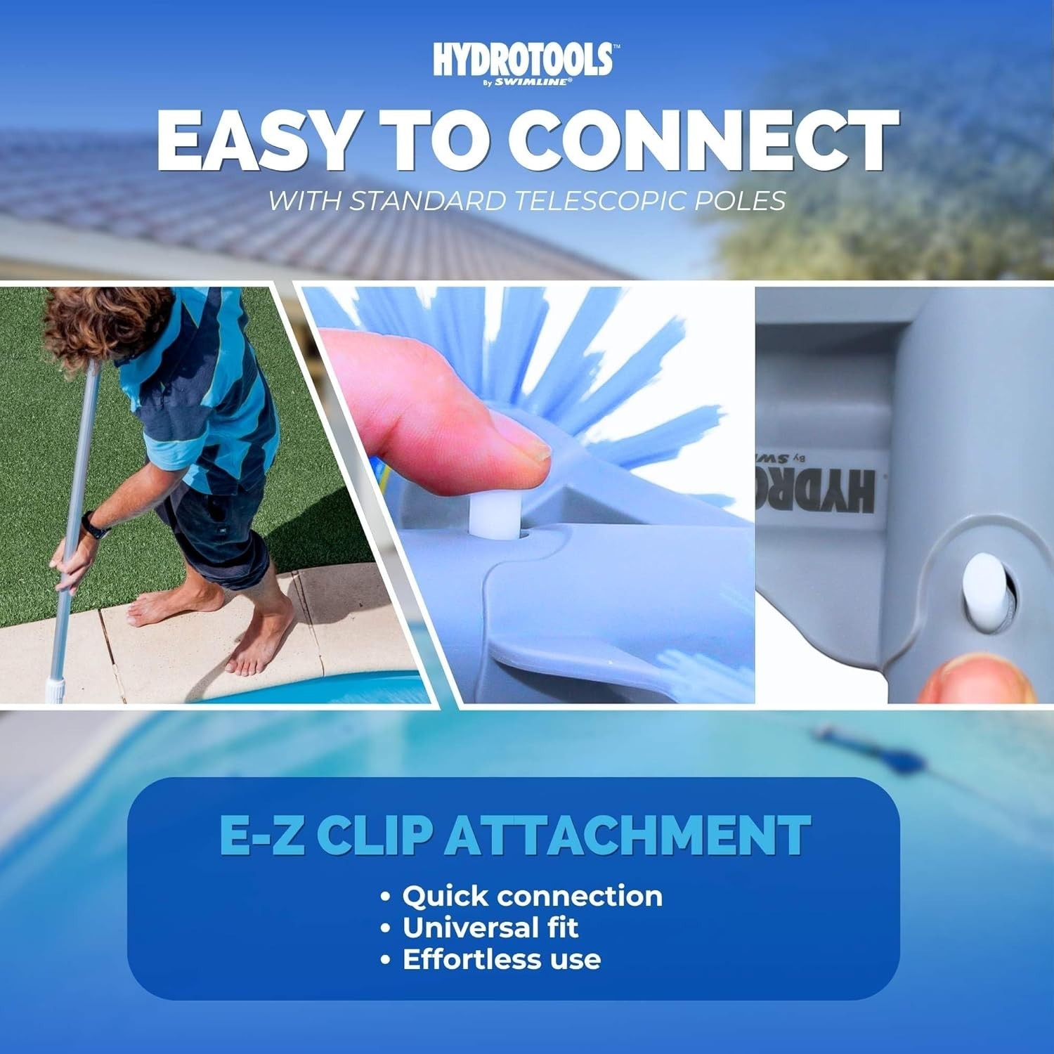 Safe & Easy-to-Use 12.5-Inch Pool Brush Head – Double Reinforced & USA-Supported