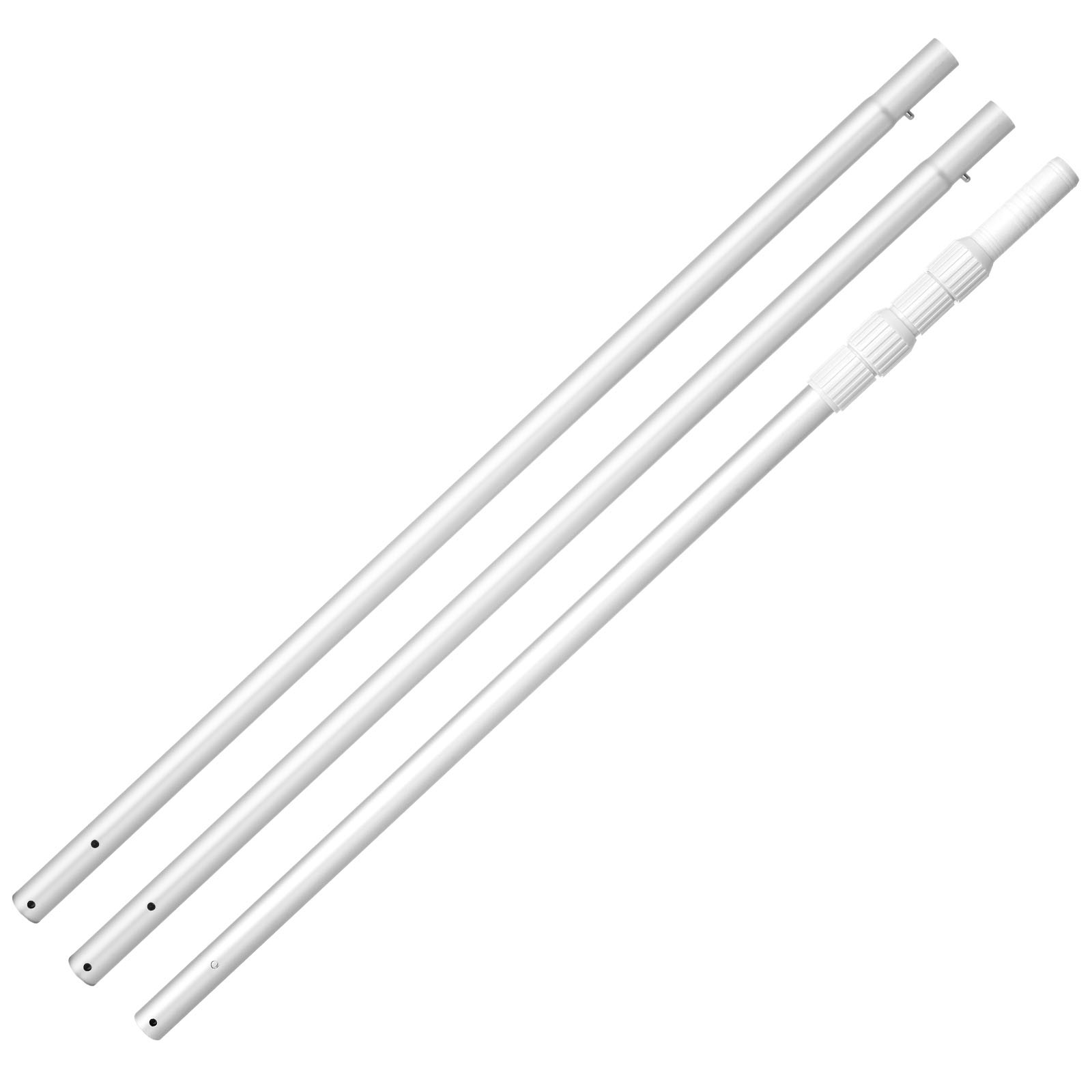 Telescopic Aluminum Pool Pole, Adjustable Length 3.4 to 15 ft with Twist Lock