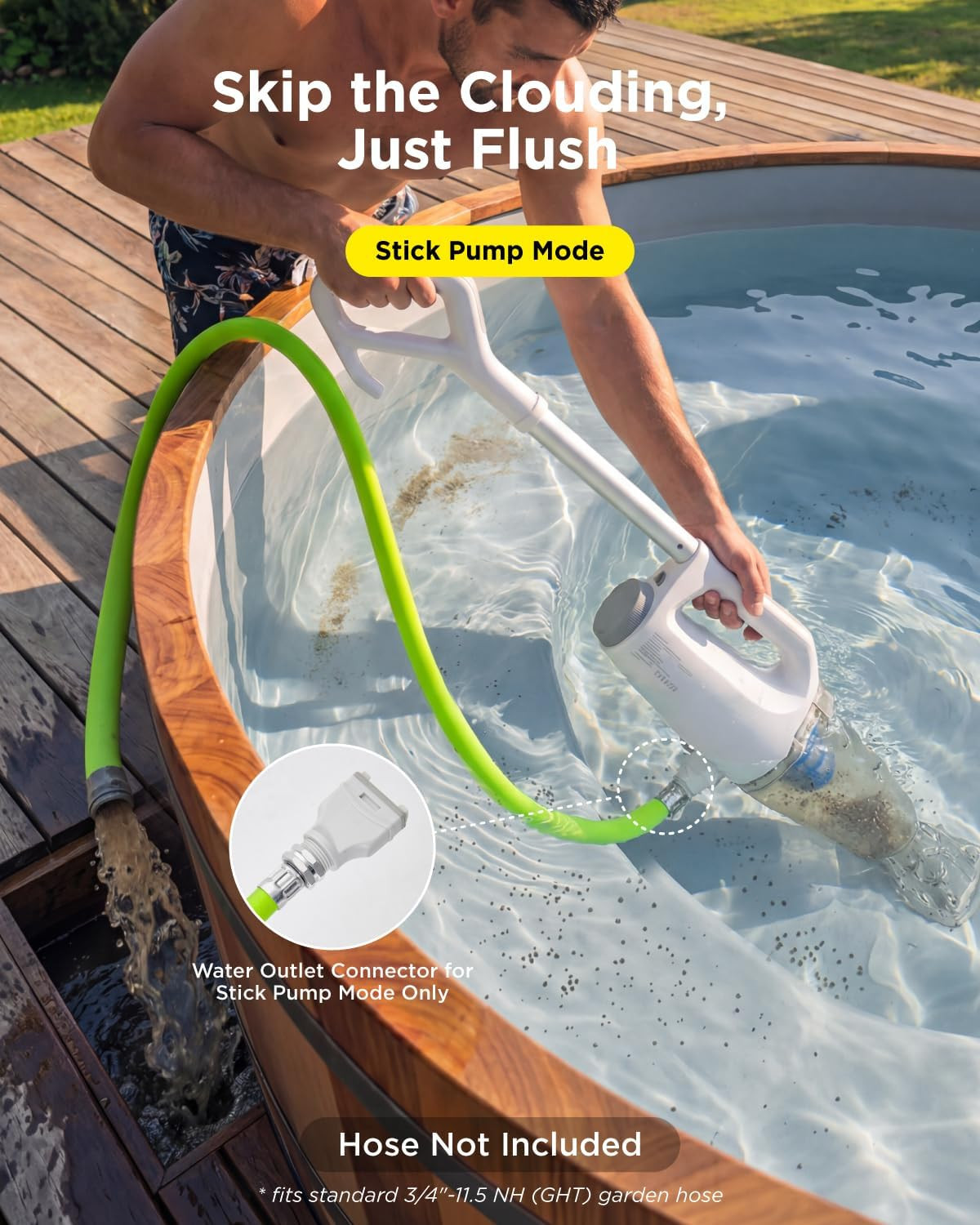 2-In-1 Cordless Handheld Pool Vacuum & Hot Tub Cleaner, Swap-On Replaceable Batt