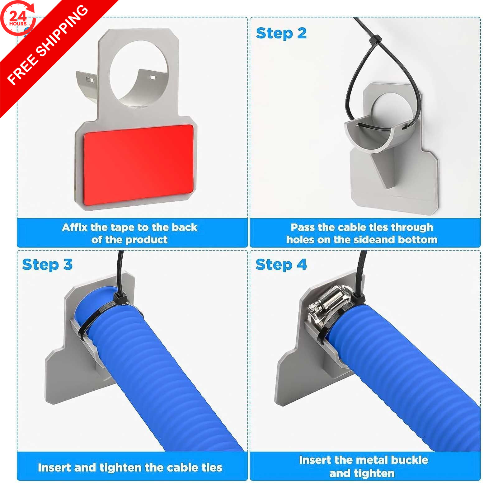 1-1/4&Prime; Pool Hoses Kit Replacement for Above 1.25&Prime; x 41 inches, Blue -2 Pack