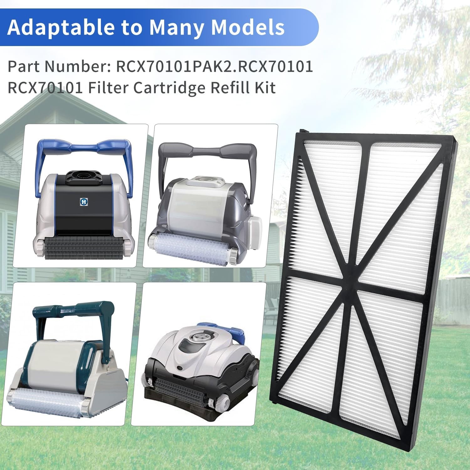 4 PCS RCX70101 Filter Cartridge Refill Kit Set for Hayward Robotic Aquavac Tiger