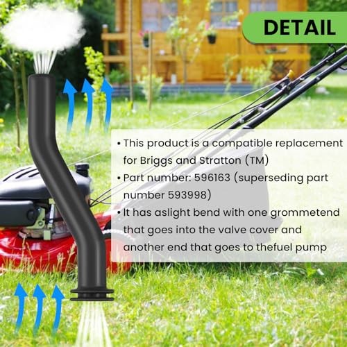 4 Pcs 596163 Rubber Vacuum Hose, 3 Inch Vacuum Hoses Replaces 593998 4 PCS