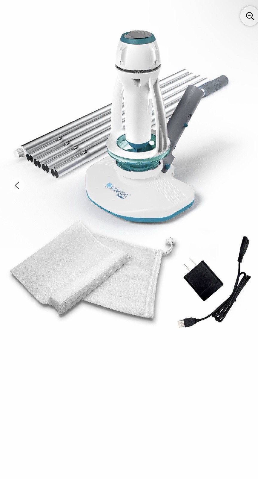 Kokido Telsa PWRBLADE 18 Cordless Rechargeable Pool Vacuum w/ Filter Bag